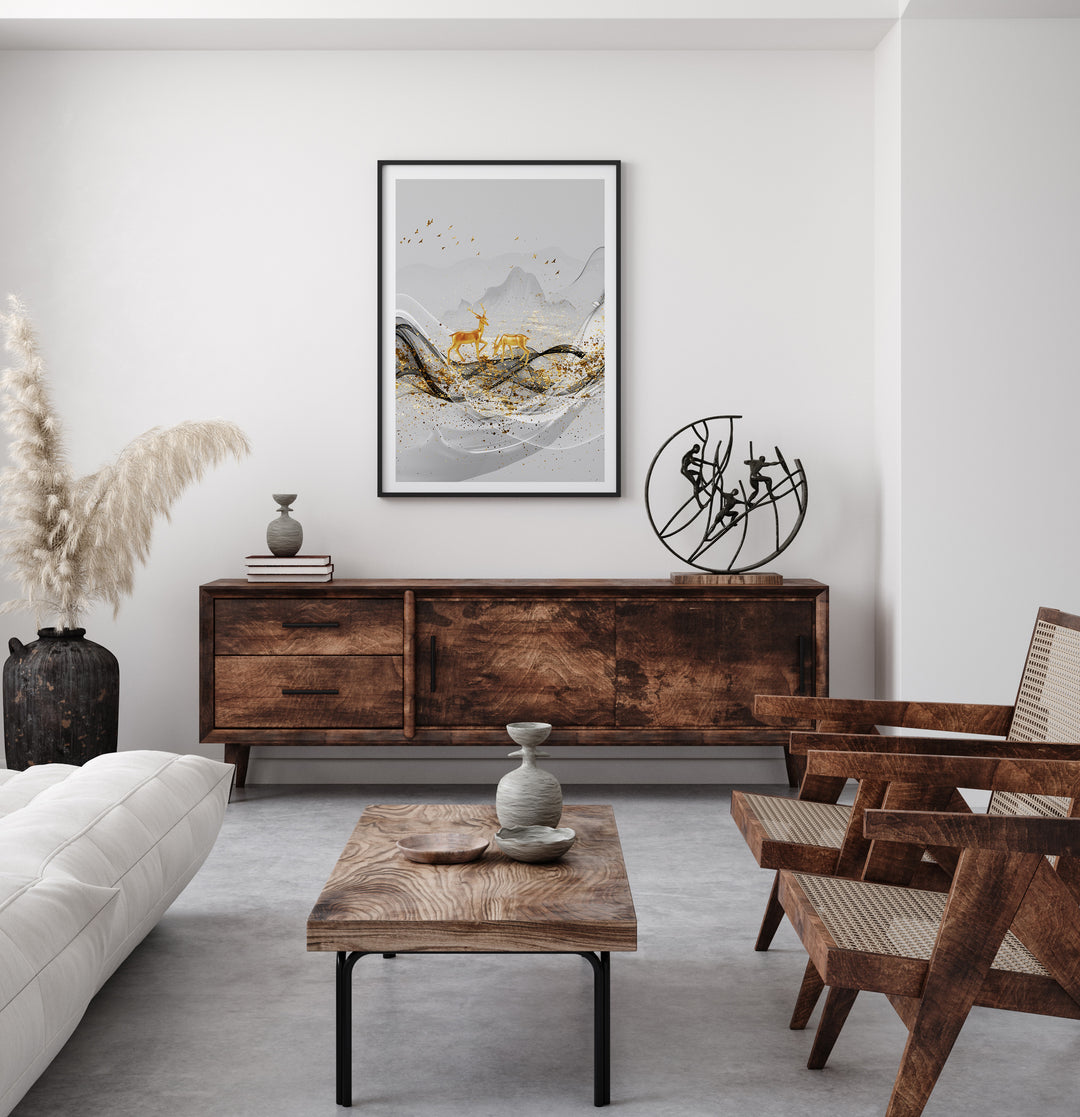 Poster Roe deer in the mountains