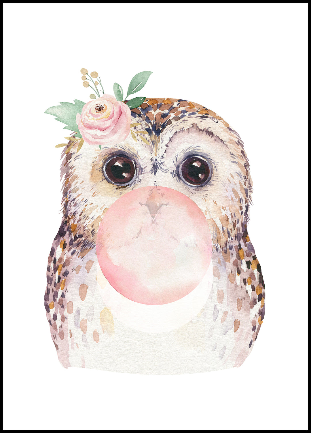 Bubblegum Owl Poster