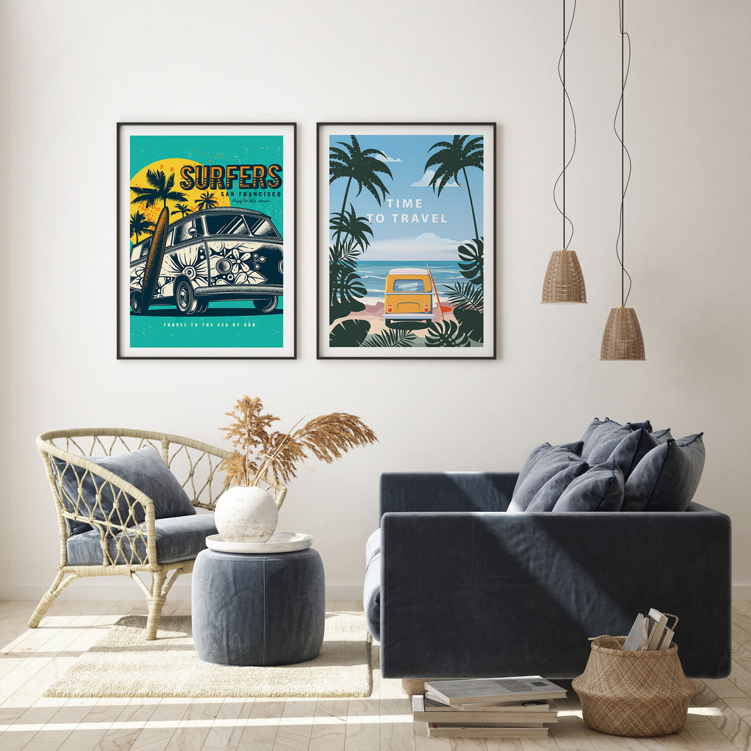 Surfers San Francisco Poster