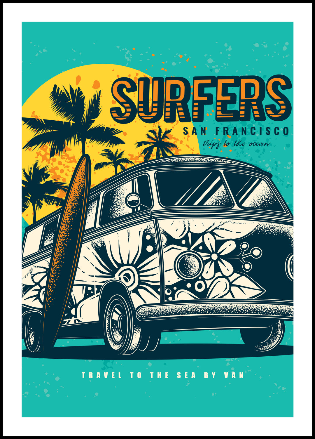Surfers San Francisco Poster