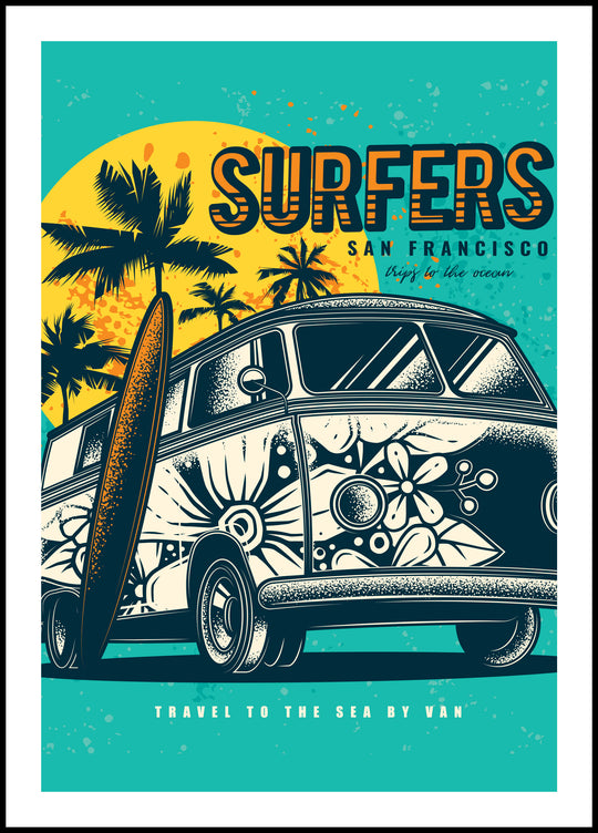 Surfers San Francisco Poster