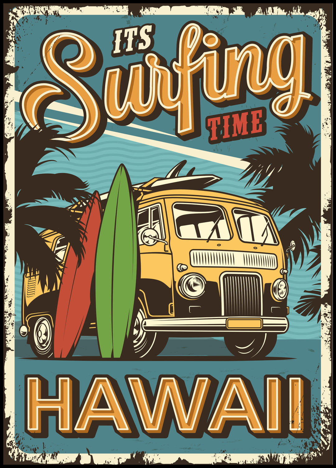 Surfing Hawaii Poster