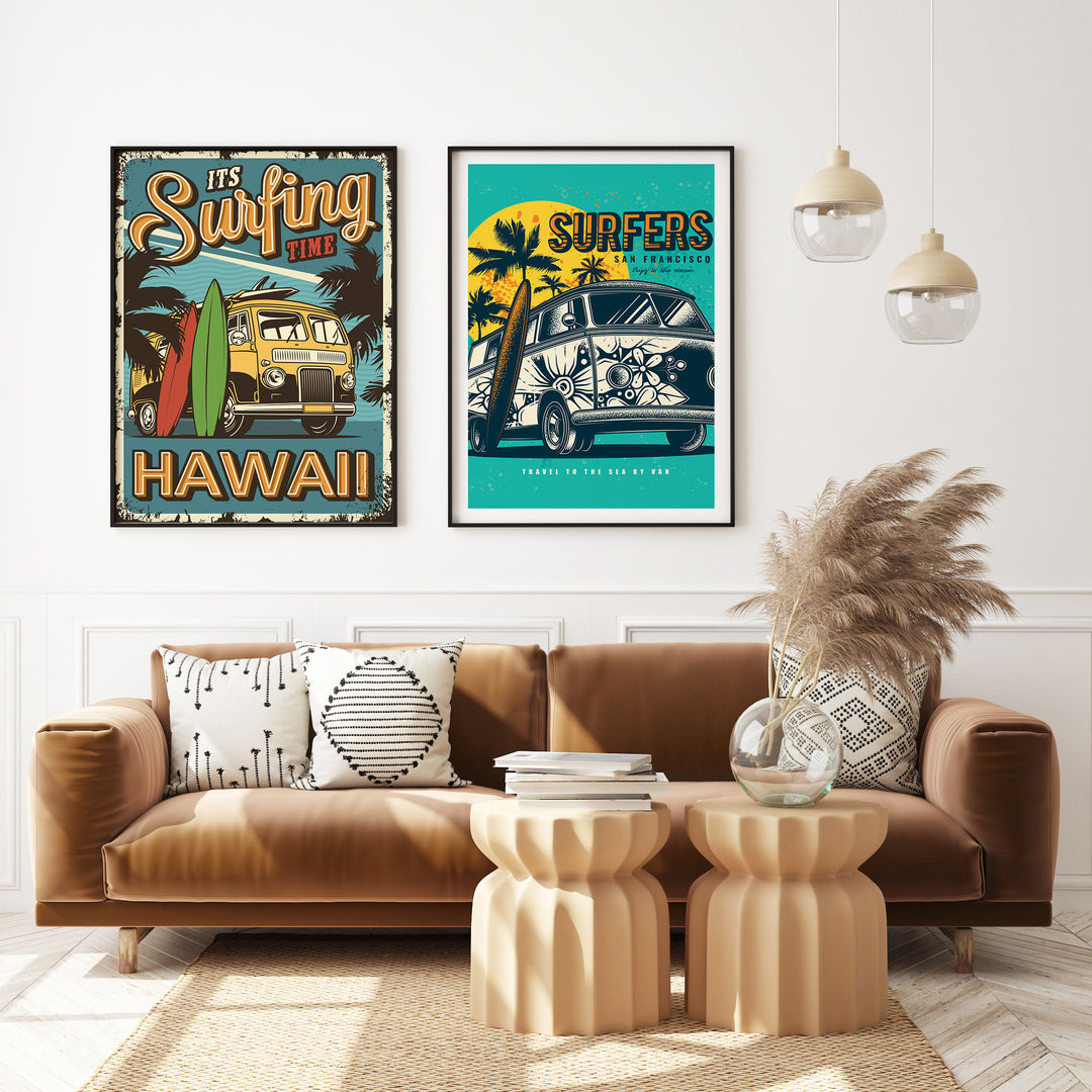 Surfing Hawaii Poster