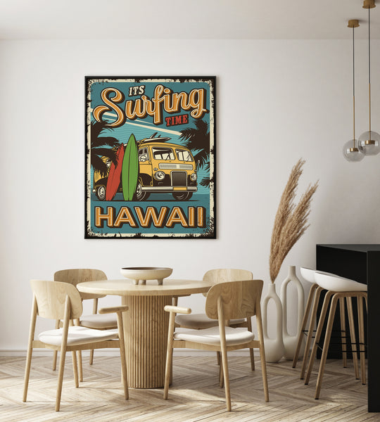 Surfing Hawaii Poster