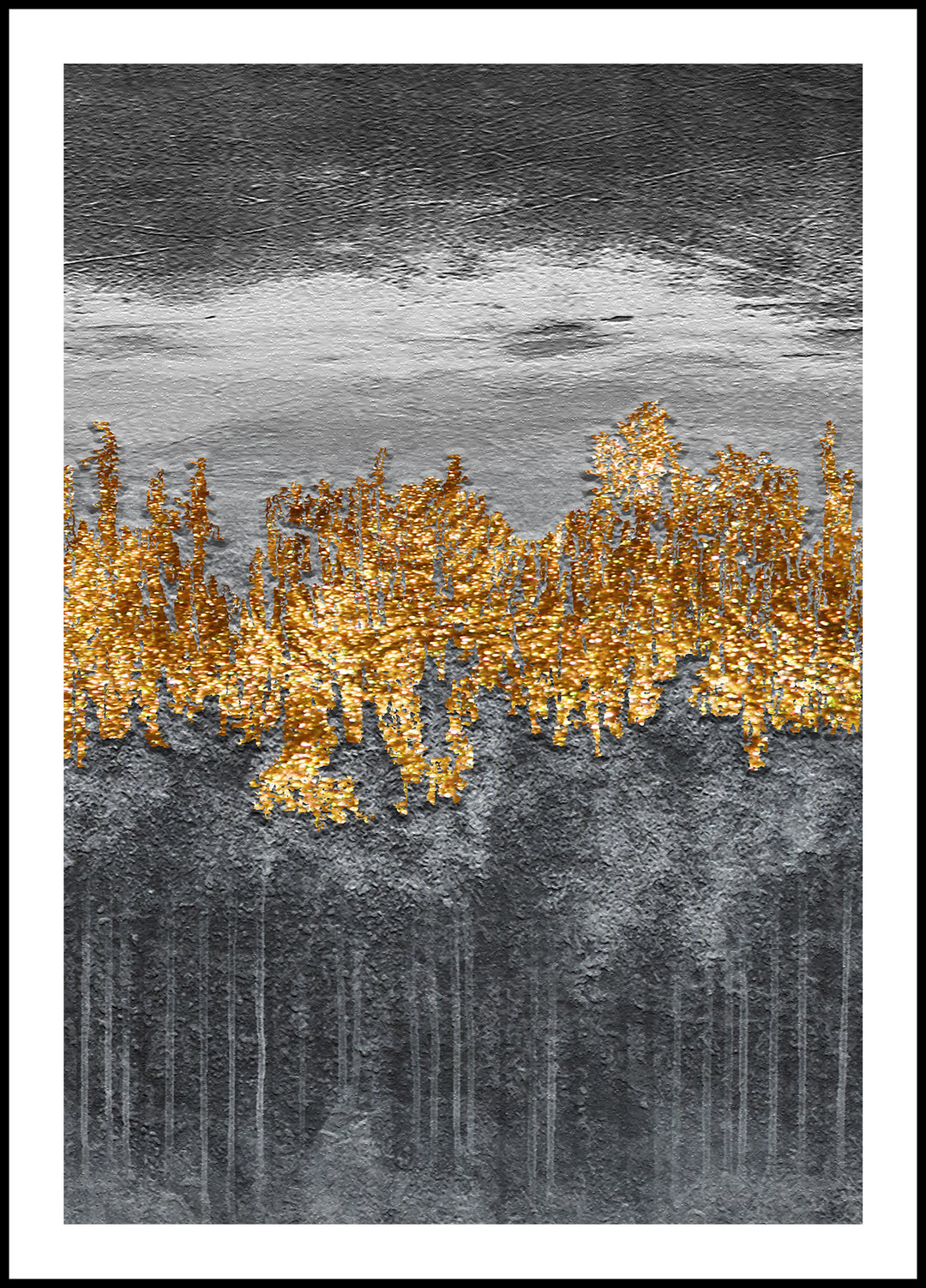 Gray Gold Forest Poster