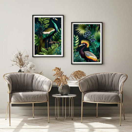 Poster Tropical bird in the jungle 2
