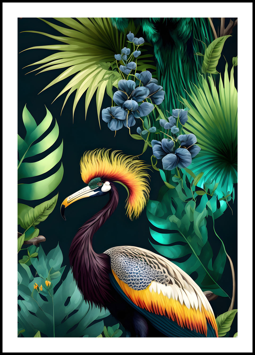 Poster Tropical bird in the jungle 2