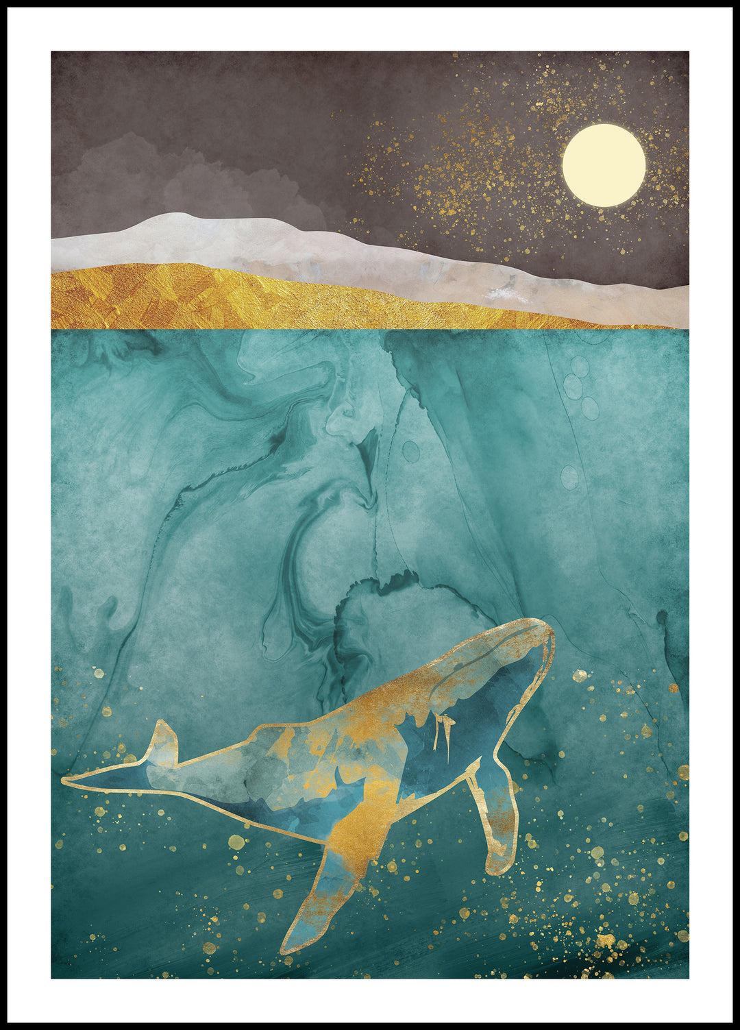 Poster Whale in the ocean 2