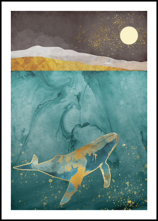 Poster Whale in the ocean 2