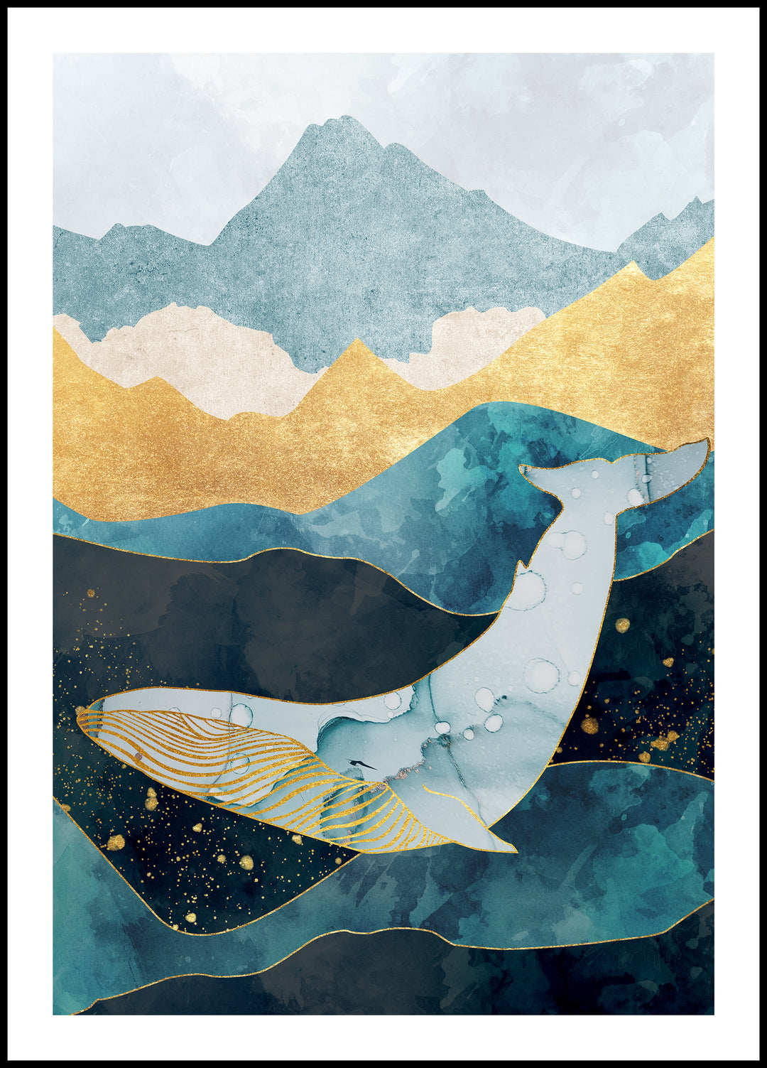 Poster Whale in the ocean
