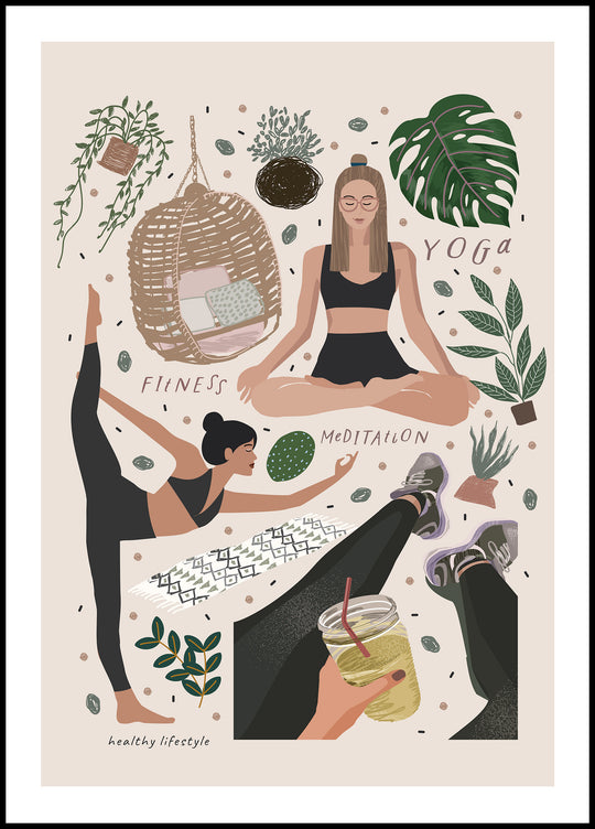 Healthy lifestyle poster - collage