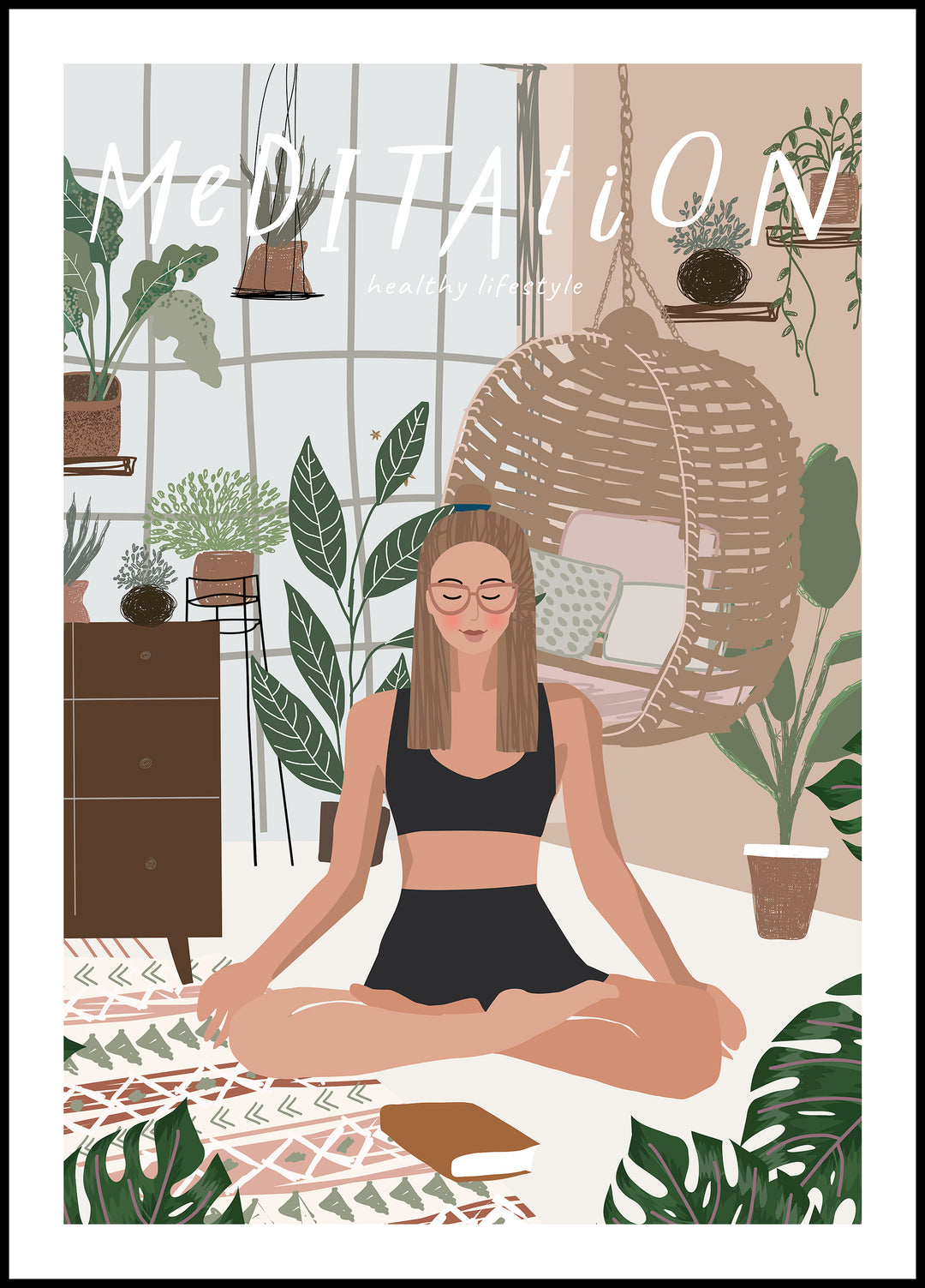 Poster Healthy lifestyle - meditation