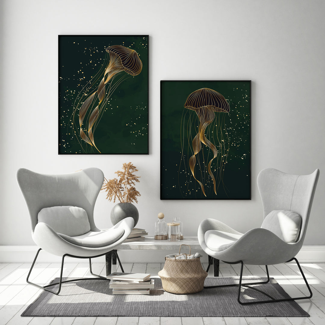 Poster Golden Jellyfish 2