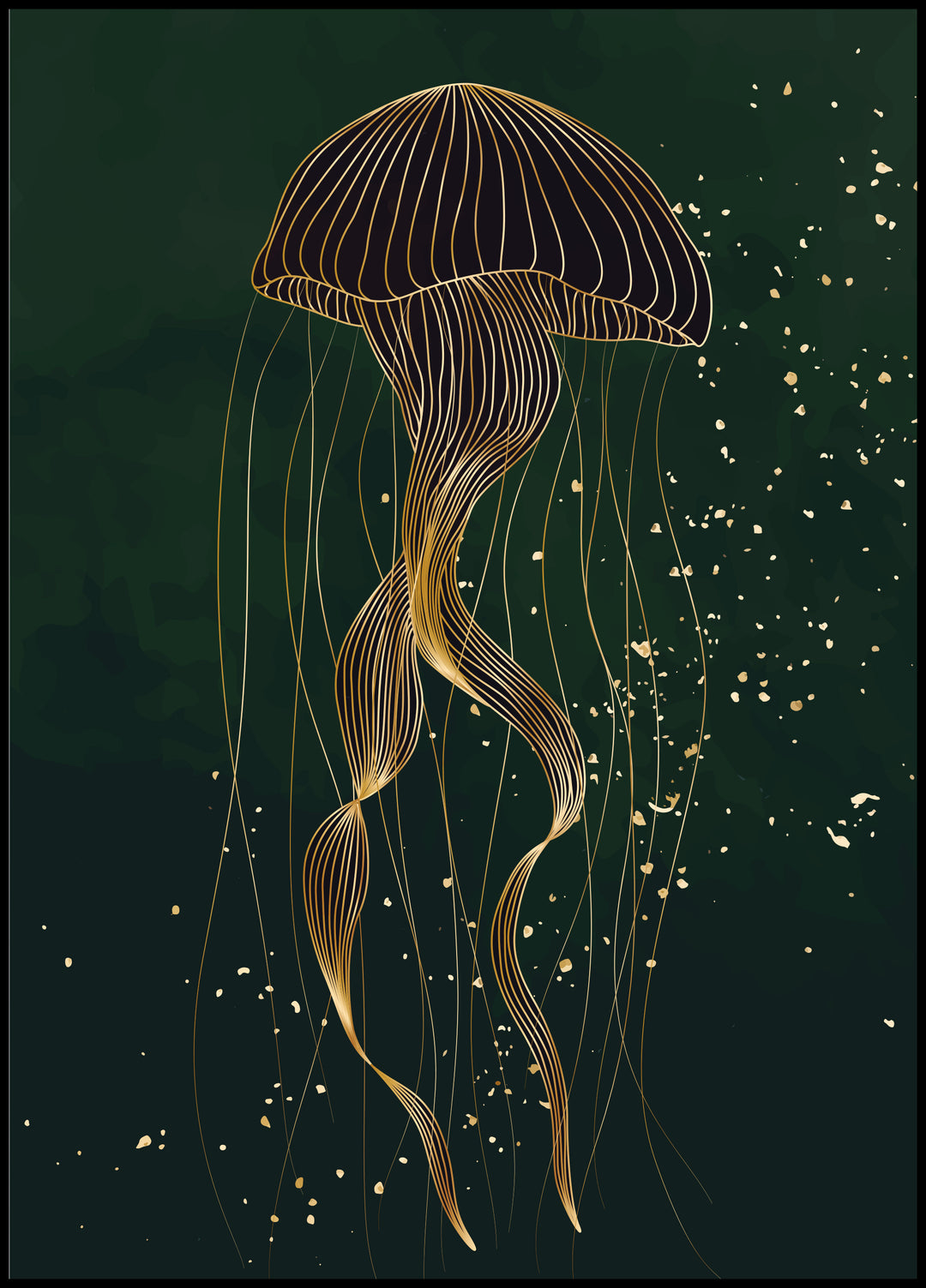 Poster Golden Jellyfish 2