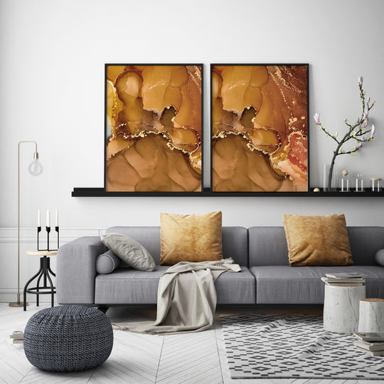 Poster Gold Brown Pattern 2