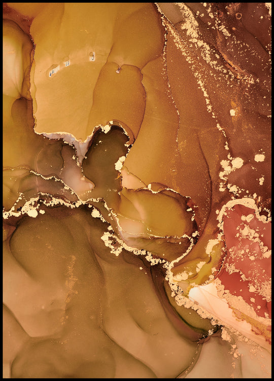 Poster Gold Brown Pattern
