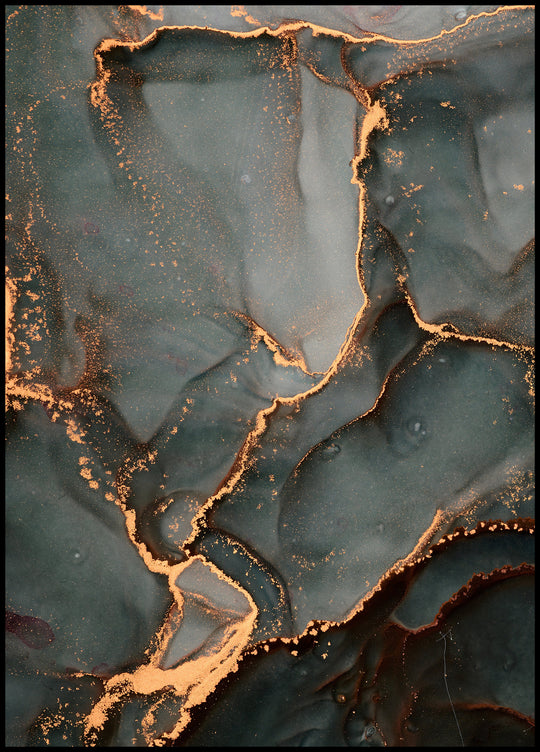 Poster Gold black pattern 2