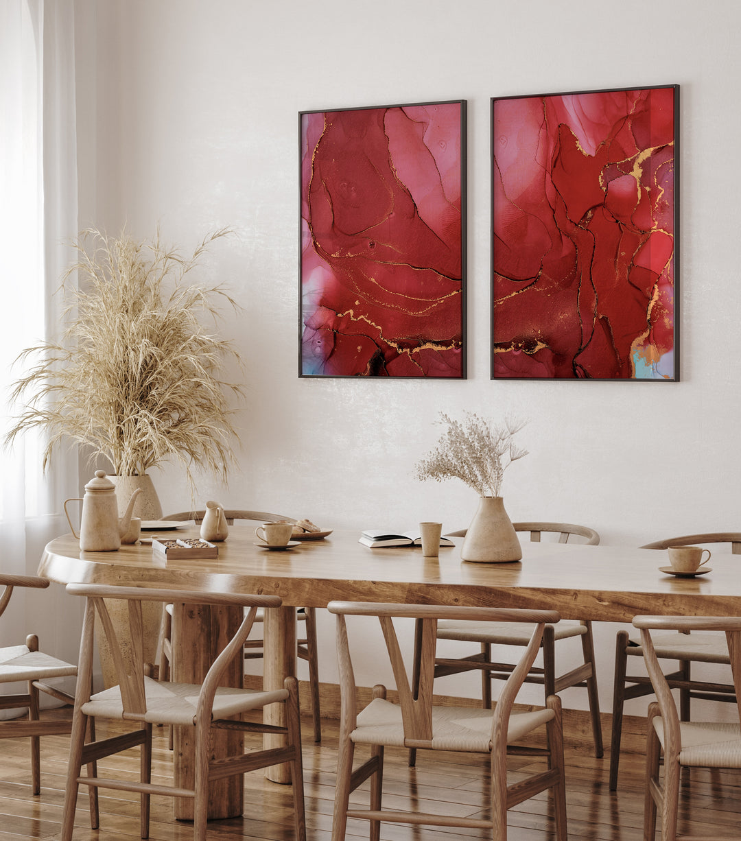 Poster Gold red pattern 2