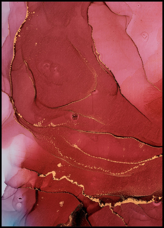 Poster Gold red pattern 1