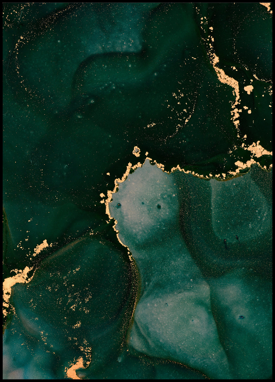 Poster Gold green pattern 2