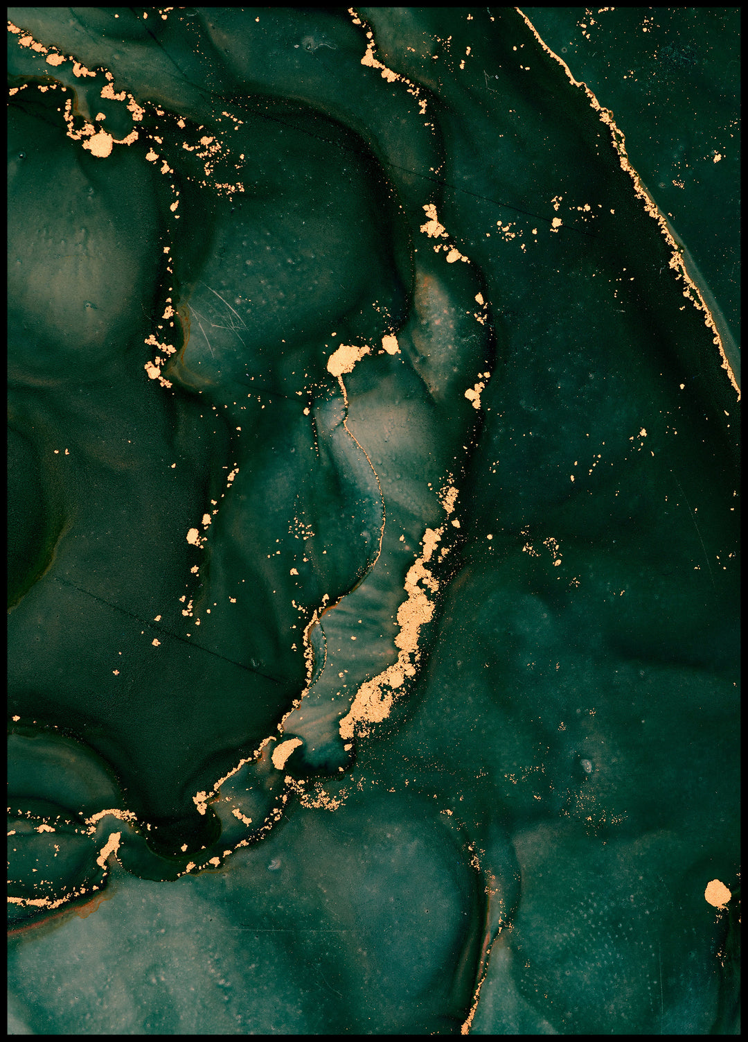 Poster Gold green pattern