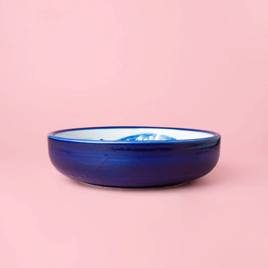 Ceramiczna miseczka do tarcia czosnku – duża – niebieska (19 cm) –  Blue Tuna
