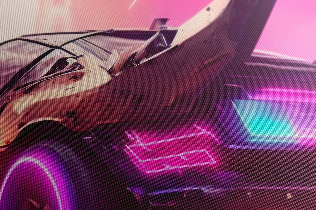 Obraz Futurystyczny samochód w neonie