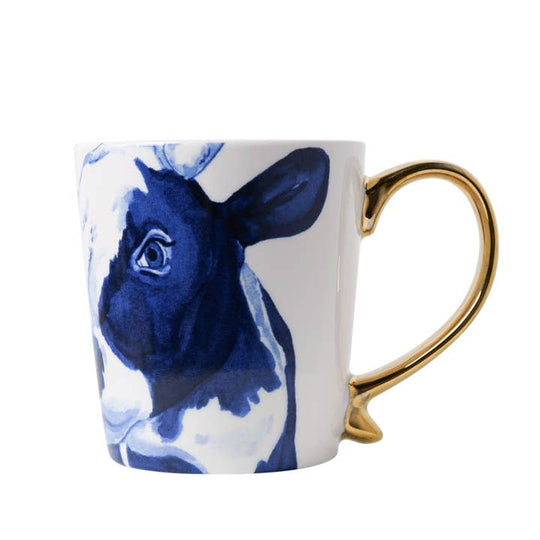 Ceramiczny kubek ze złotym uchem – Holenderska Krowa