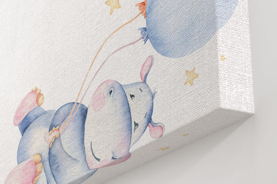 Obraz na płótnie Hipopotam z balonami