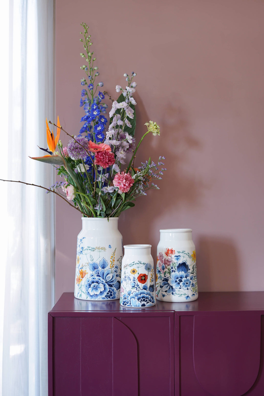 Duży wazon ceramiczny Kwiaty 25,5cm – Heinen Delfts Blauw