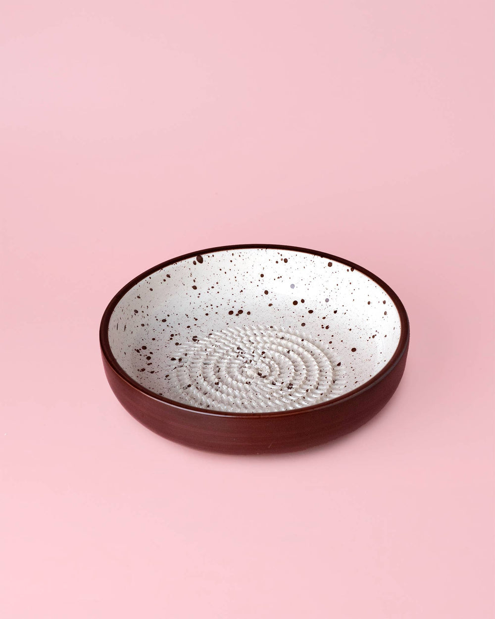 Ceramic Garlic Grater Plate - Large Vintage Brownie