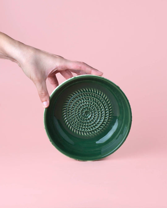 Ceramiczna miseczka do tarcia czosnku – średnia – zielona (15 cm) - Green Jade