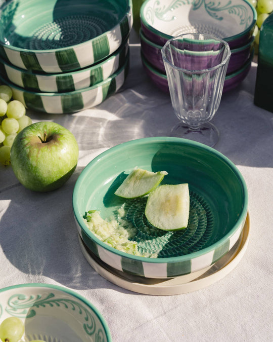 Ceramiczna miseczka do tarcia czosnku – duża (19 cm) – zielona - Green Jade