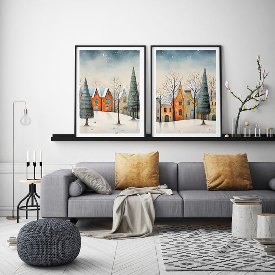 Plakat Domki w zimowej aurze 3