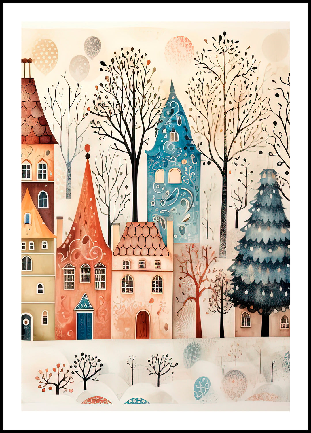 Plakat Domki w zimowej aurze 7