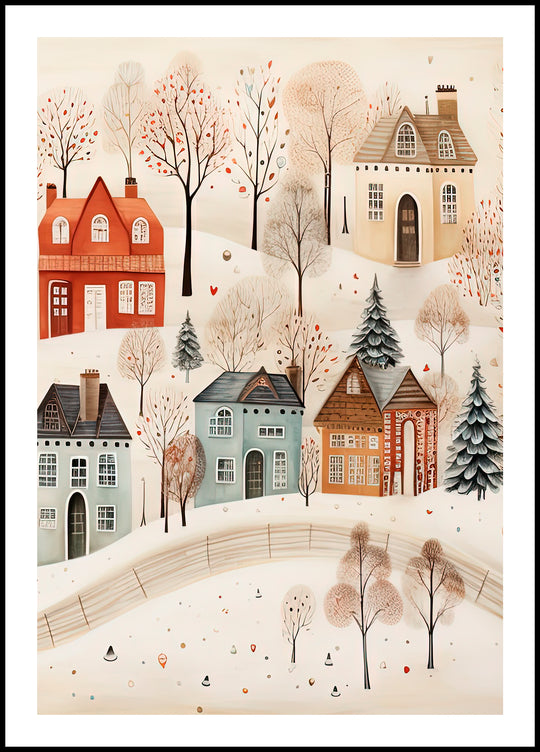 Plakat Domki w zimowej aurze 8