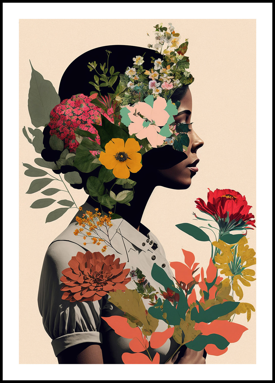 Plakat Dziewczyna w kwiatach
