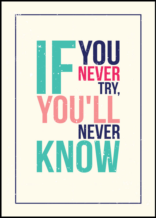 Plakat If you never try, you'll never know