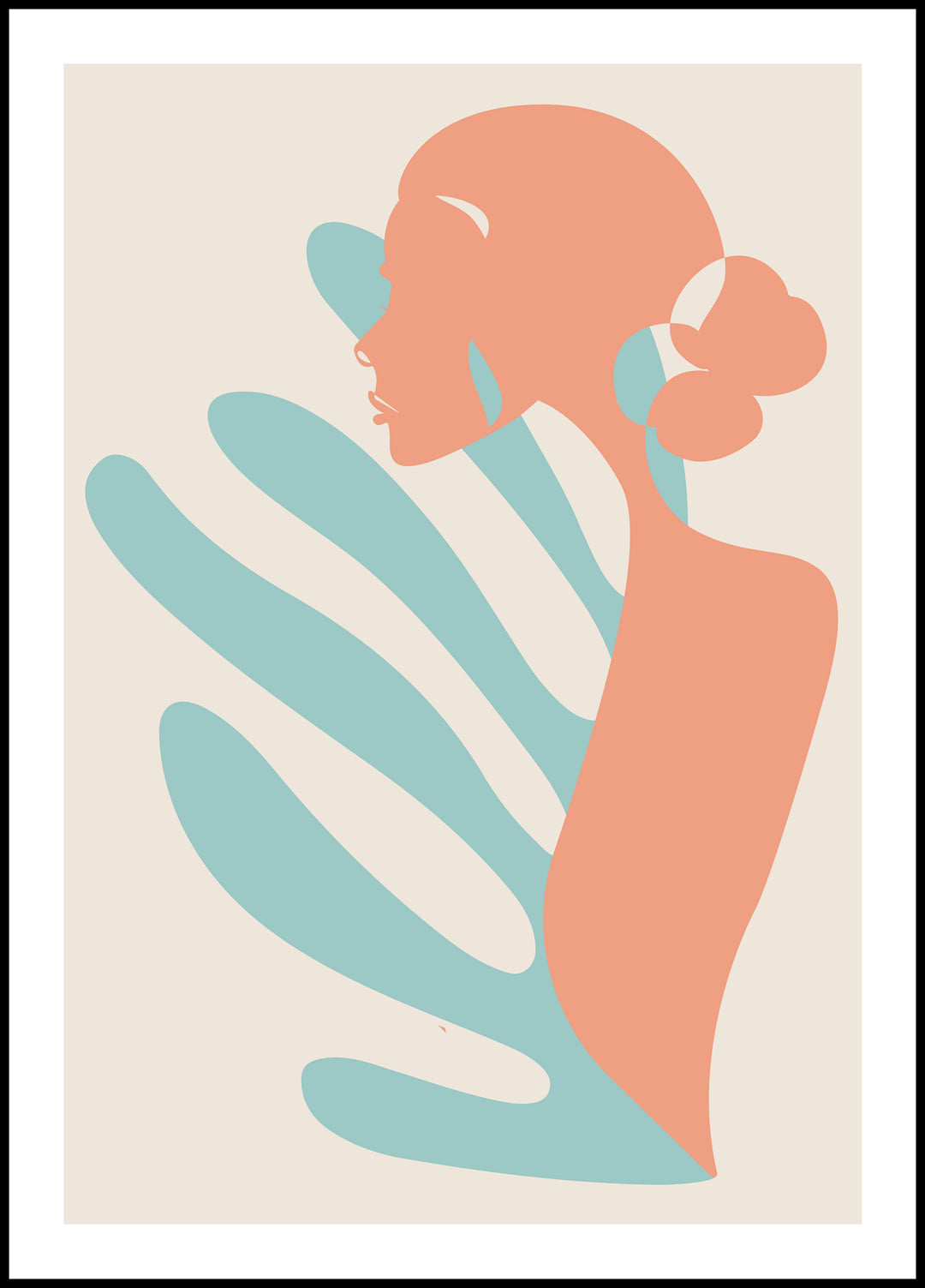 Plakat Kobieta z liściem
