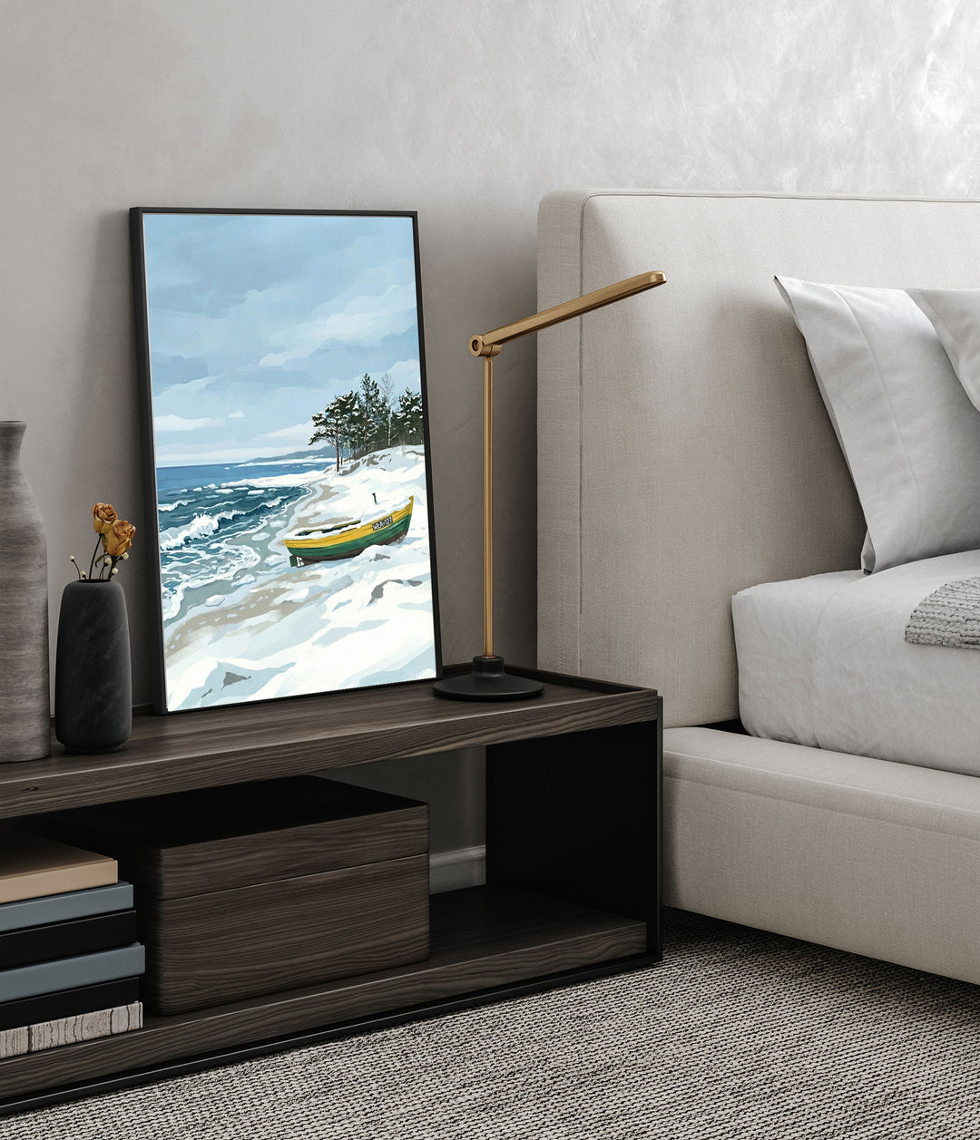 Plakat Lodka nad Bałtykiem – Sztuka nadmorska - Lodka nad Baltykiem_Plakat pionowy 2.jpg