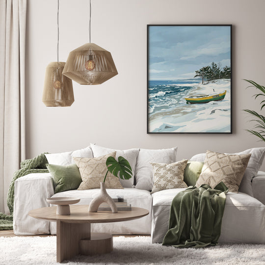 Plakat Lodka nad Bałtykiem – Sztuka nadmorska - Lodka nad Baltykiem_Plakat pionowy 4.jpg