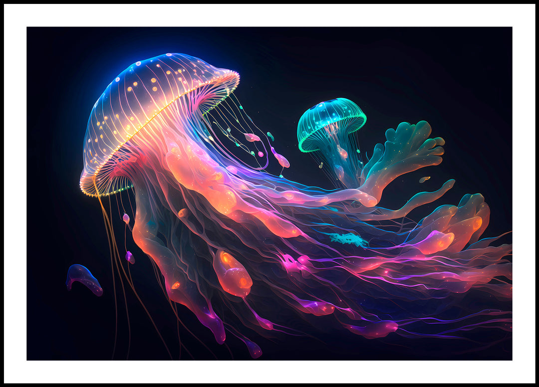 Plakat Neonowe meduzy
