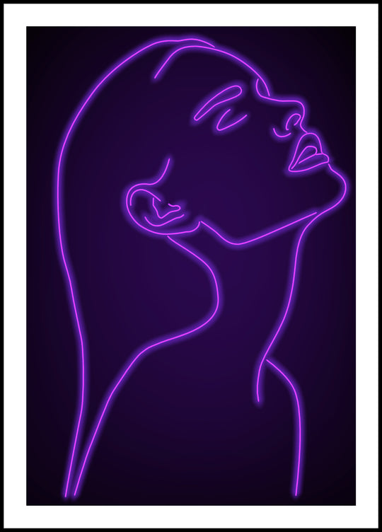 Plakat Neonowy portret kobiety