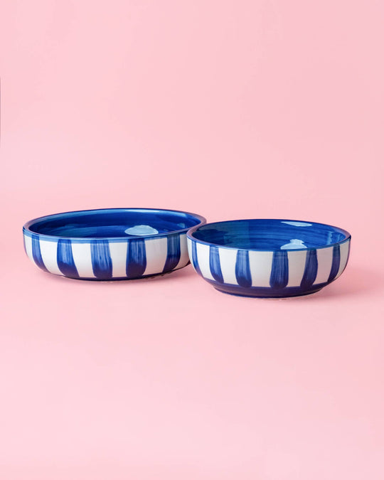 Ceramiczna miseczka do tarcia czosnku – duża (19 cm) –  niebieska - Costa Azul