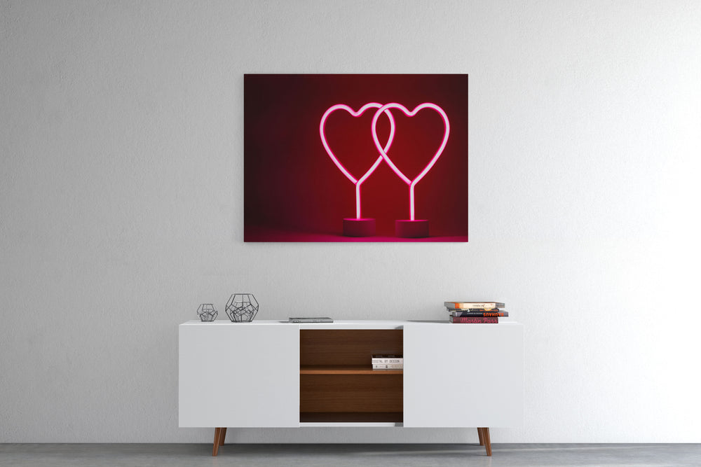 Obraz Neonowe dwa serca
