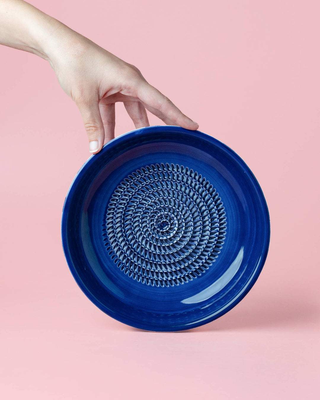 Ceramiczna miseczka do tarcia czosnku – duża (19 cm) –  niebieska - Costa Azul