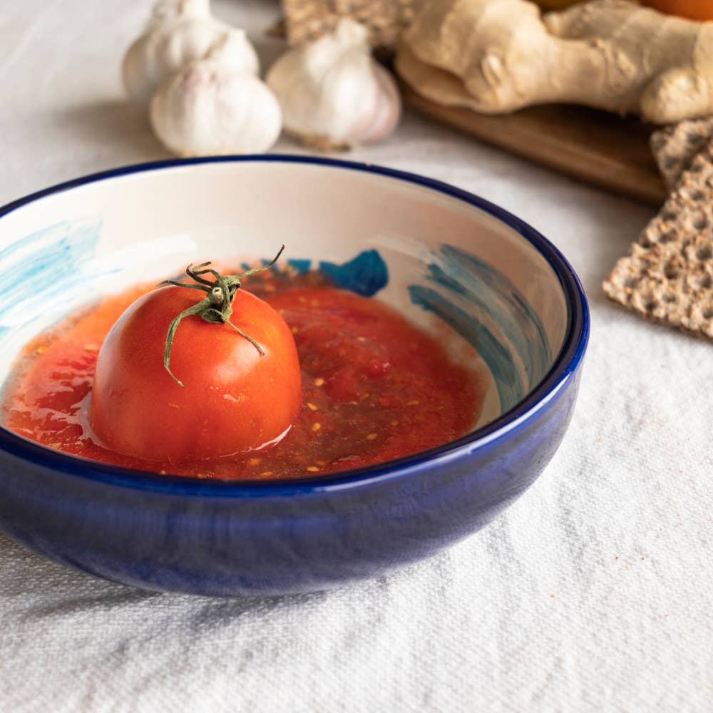 Ceramiczna miseczka do tarcia czosnku – duża – niebieska (19 cm) –  Blue Tuna