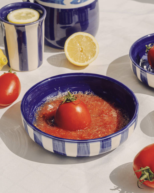 Ceramiczna miseczka do tarcia czosnku – duża (19 cm) –  niebieska - Costa Azul