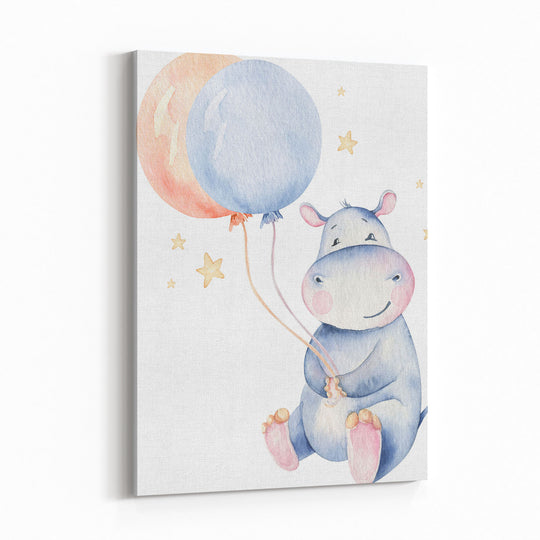 Obraz na płótnie Hipopotam z balonami
