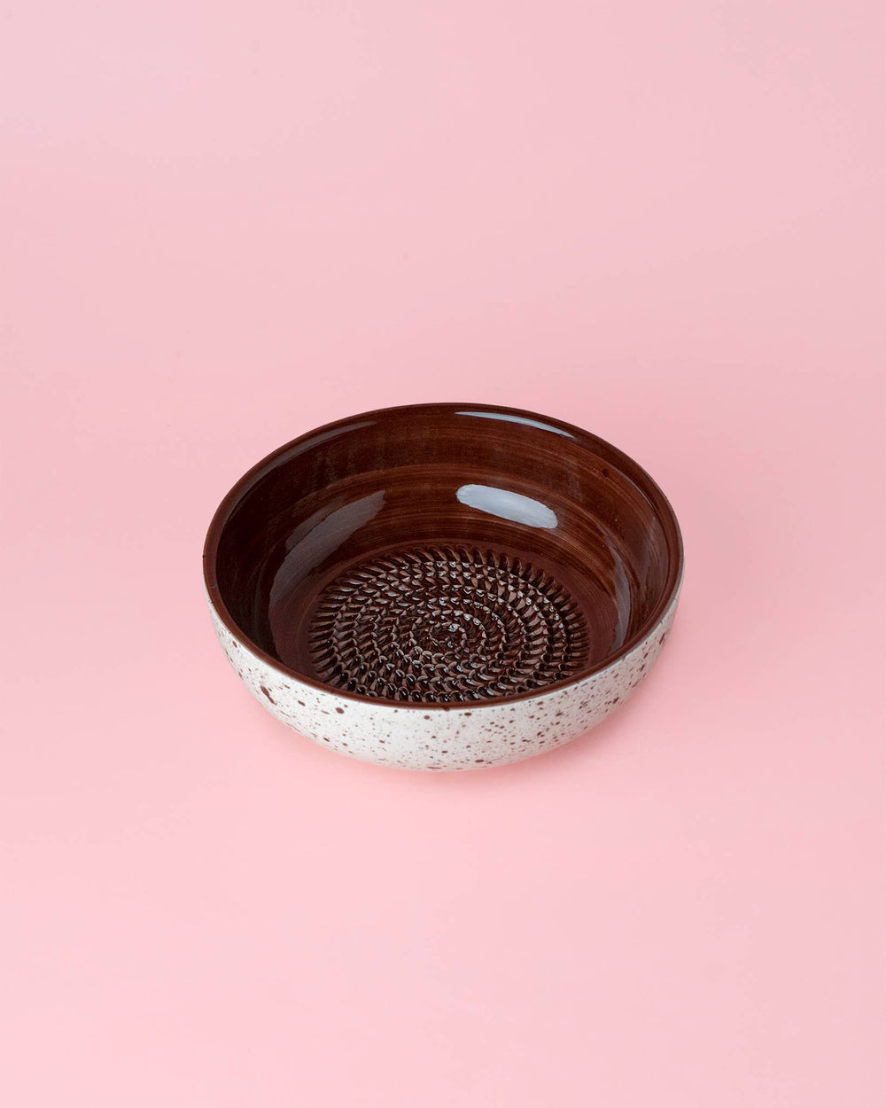 Ceramiczna miseczka do tarcia czosnku – średnia (15 cm) - brązowa - Brownie